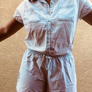 Light denim romper
